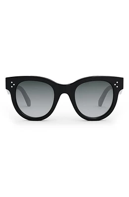 CELINE Bold 3 Dots 48mm Square Sunglasses in Shiny Black /Gradient Smoke at Nordstrom