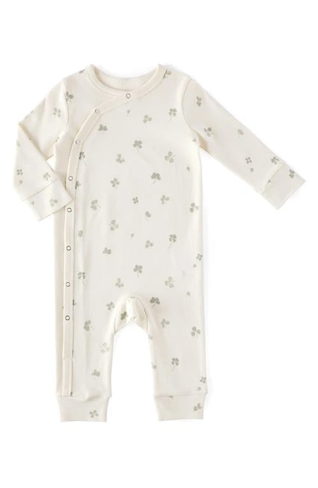 Pehr Clover Print Organic Cotton Romper in Green at Nordstrom