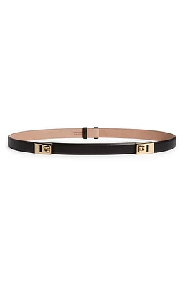 FERRAGAMO Donna Double Gancio Expandable Leather Belt in Black at Nordstrom, Size 100