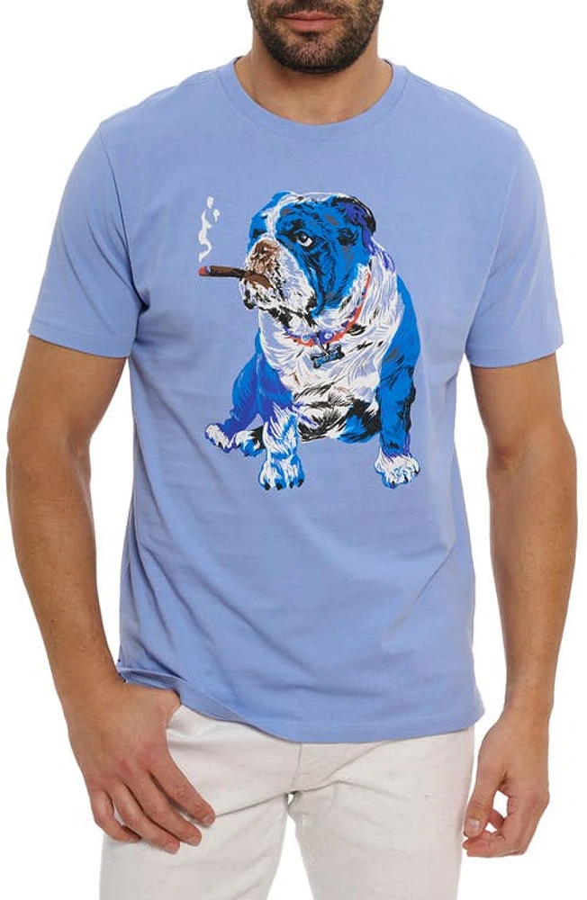 Robert Graham Cigar Graham Cotton Graphic T-shirt in Periwinkle at Nordstrom, Size Large