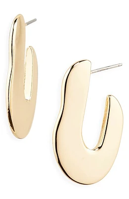 Nordstrom Flat Molten Hoop Earrings in Gold at Nordstrom