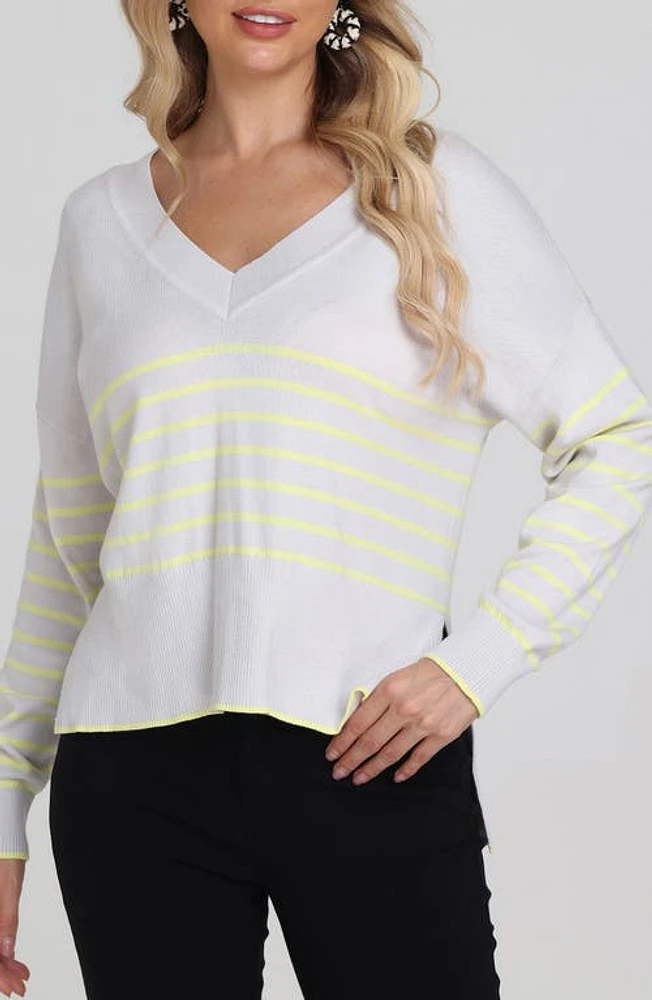 525 Noor Stripe Oversize Sweater Silver Multi at Nordstrom,