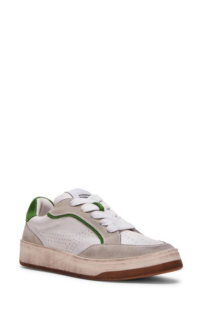 Steve Madden Alec Sneaker in White/Grey Leather at Nordstrom, Size 8