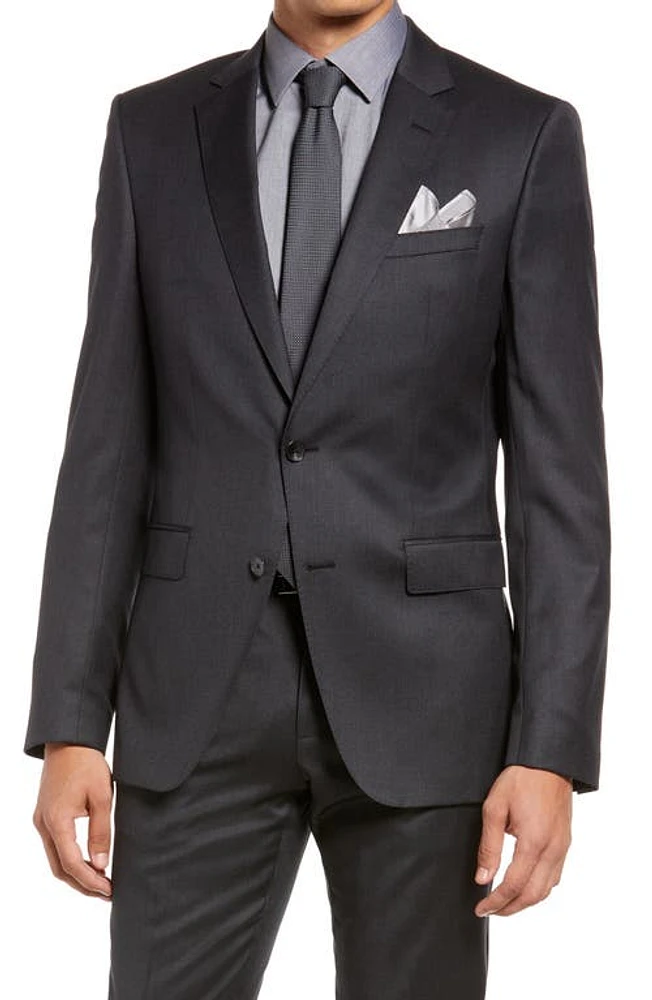 BOSS Slim Fit Solid Wool Suit Jacket Dark Grey at Nordstrom,