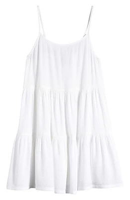 Nordstrom Kids' Tiered Cover-Up Dress White at