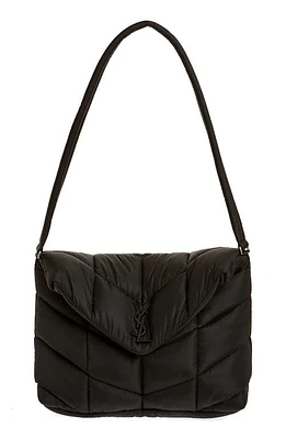 Saint Laurent Medium Puffer ECONYL Regenerated Nylon Messenger Bag in Black at Nordstrom