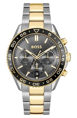 BOSS Runner Chronograph Bracelet Watch, 45mm in Gray/black at Nordstrom