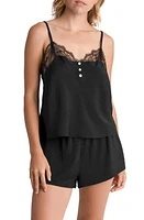 Midnight Bakery Elsie Lace Trim Hammered Satin Short Pajamas at Nordstrom,