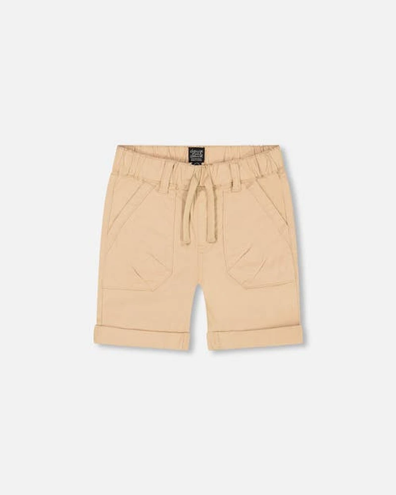 Deux Par Deux Boy's Stretch Twill Short Beige at Nordstrom