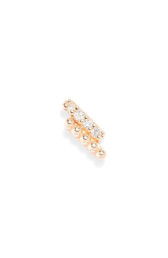 Anzie Dew Drop Marine Deux Single Bar Stud Earring in Gold/Diamond/Left at Nordstrom