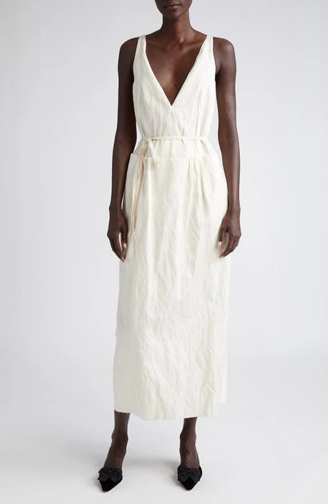 Altuzarra Anouk Crinkle Texture Sleeveless Dress Ivory at Nordstrom, Us