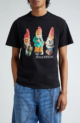 JW Anderson Gnome Trio Cotton Graphic T-Shirt in Black at Nordstrom, Size Large