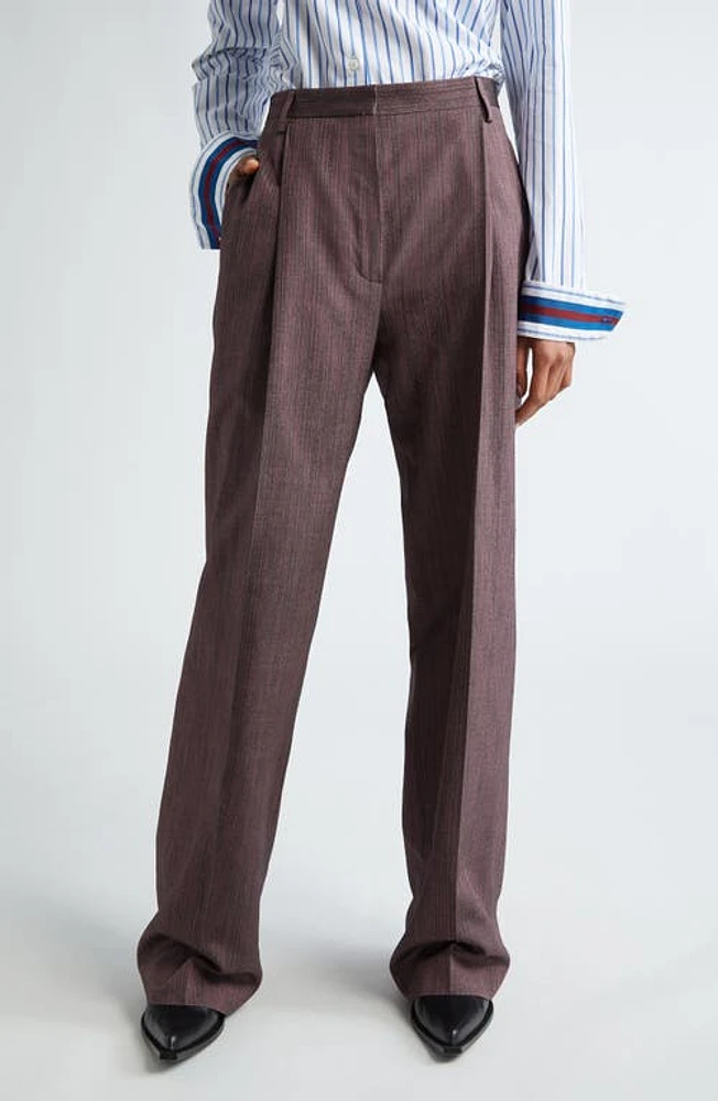 Dries Van Noten Portia Tailored Extralong Cotton Blend Trousers Pink 305 at Nordstrom, Us