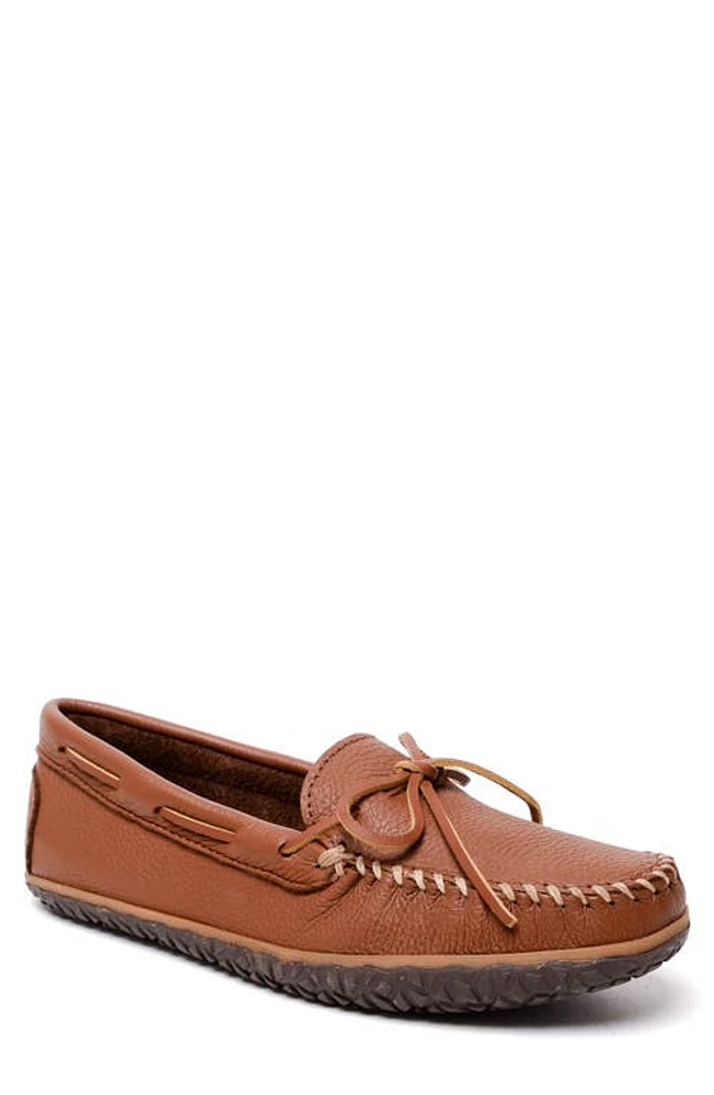 Minnetonka Moosehide Tread Driving Shoe Carmel at Nordstrom,