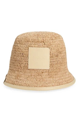 Jacquemus Le Bob Soli Leather & Raffia Bucket Hat at Nordstrom,