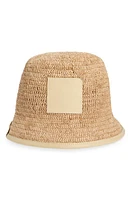 Jacquemus Le Bob Soli Leather & Raffia Bucket Hat at Nordstrom,