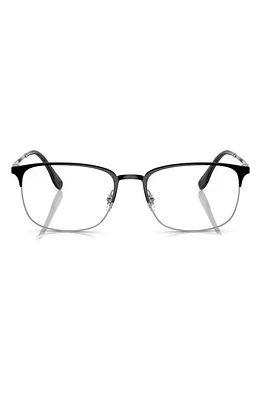 Ray-Ban 56mm Rectangular Pillow Optical Glasses in Black Silver at Nordstrom