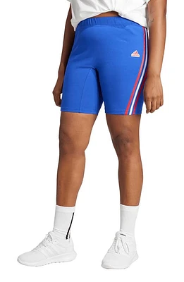 adidas Future Icons 3-Stripes Bike Shorts Semi Lucid Blue at Nordstrom,