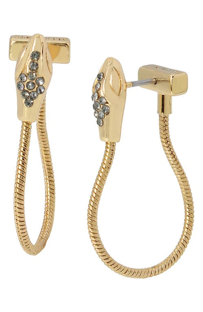 AllSaints Pavé Snake Earrings in Black Diamond at Nordstrom