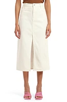 Mavi Jeans Marin Front Slit Denim Midi Skirt Off White at Nordstrom,