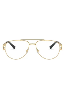 Versace 57mm Aviator Optical Glasses in Gold/Demo Lens at Nordstrom