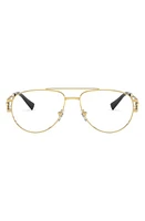 Versace 57mm Aviator Optical Glasses in Gold/Demo Lens at Nordstrom