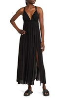 AllSaints Rosa Shirred Maxi Dress in Black at Nordstrom, Size 8Regular