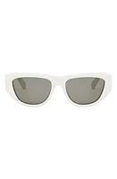 CELINE Monochroms 55mm Cat Eye Sunglasses in Ivory /Smoke at Nordstrom