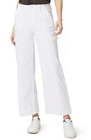 PAIGE Carly High Waist Ankle Wide Leg Cargo Pants Crisp White at Nordstrom,