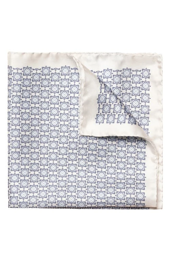 Eton Geometric Silk Pocket Square in Natural at Nordstrom