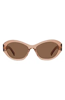 Givenchy GV Day 57mm Cat Eye Sunglasses in Shiny Orange /Brown at Nordstrom