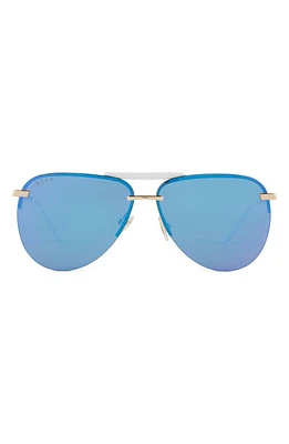 DIFF Tahoe 63mm Mirrored Oversize Aviator Sunglasses in Purple Mirror at Nordstrom