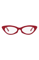 Tory Burch 52mm Irregular Optical Glasses in Red at Nordstrom