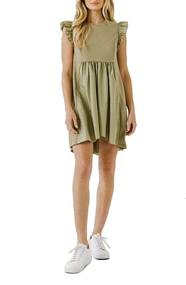 English Factory Mixed Media Ruffle Dress at Nordstrom,