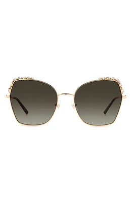 Carolina Herrera 59mm Square Sunglasses in Gold/grey Shaded Clear at Nordstrom