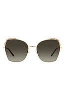 Carolina Herrera 59mm Square Sunglasses in Gold/grey Shaded Clear at Nordstrom