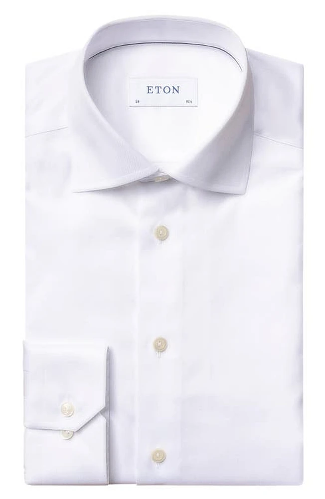 Eton Super Slim Fit Cotton Dress Shirt White at Nordstrom,