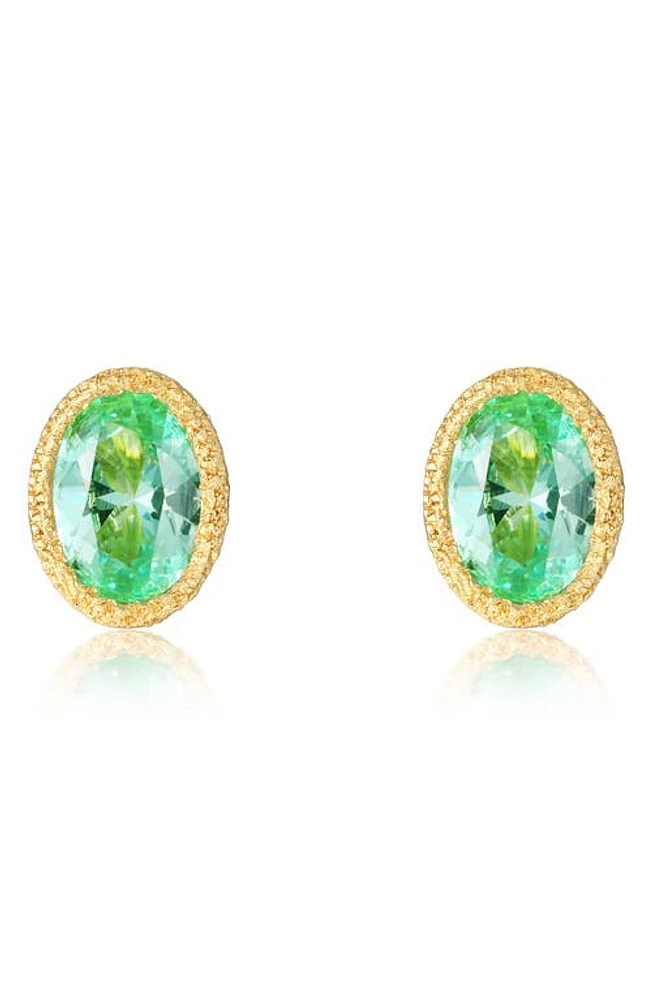 Lafonn Lab Grown Green Sapphire Stud Earrings at Nordstrom