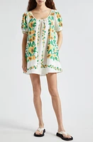 FARM Rio Papaya Salad Cotton Minidress Off-White at Nordstrom,