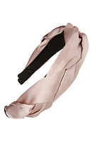 Tasha Wrapped Satin Headband in Neutral Blush at Nordstrom