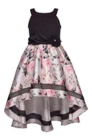 Iris & Ivy Kids' Floral High-Low Dress Black at Nordstrom,