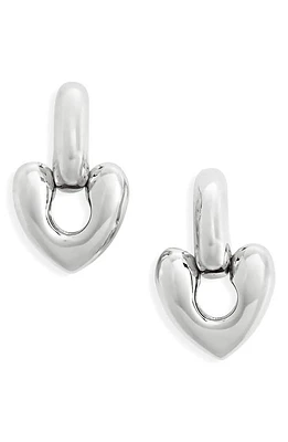 Annika Inez Small Heart Drop Earrings in Silver at Nordstrom