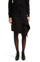 The Row Bartellina Ruffle Detail Cashmere Skirt Black at Nordstrom,