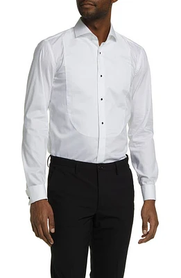 BOSS Hank Slim Fit Easy Iron Bibbed Tuxedo Shirt White at Nordstrom,