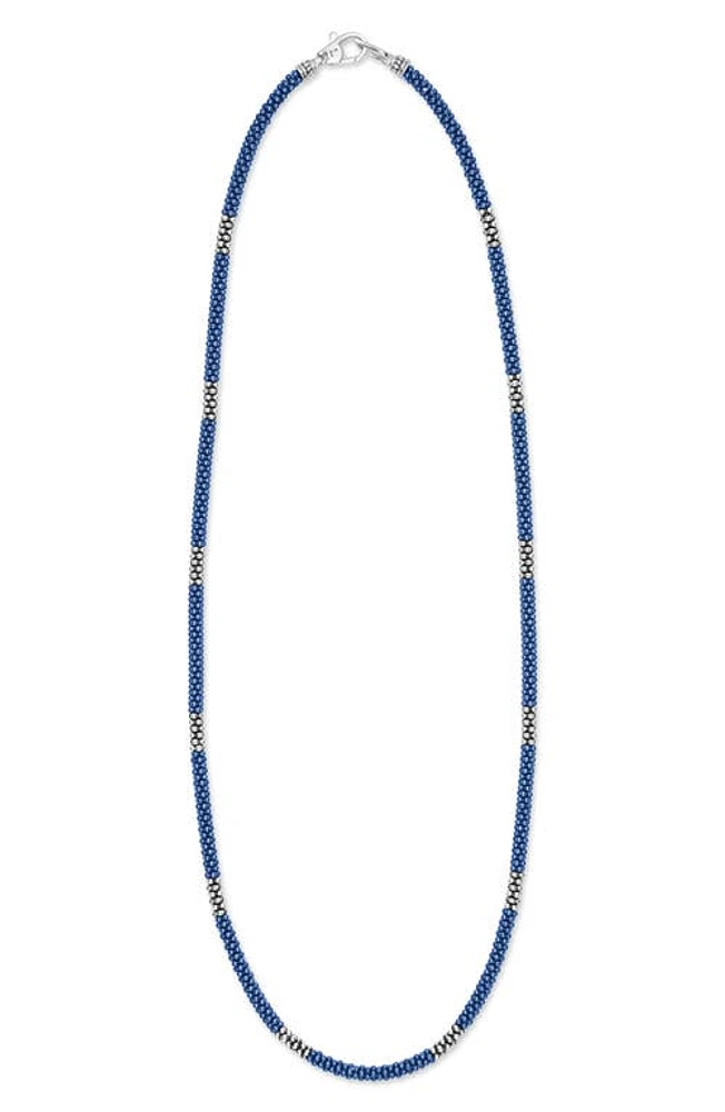 LAGOS Blue Caviar Beaded Necklace in Ultramarine at Nordstrom, Size 16