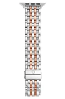 MICHELE Stainless Steel 20mm Apple Watch Bracelet Watchband in Silver/pink Gold at Nordstrom