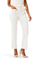 NIC+ZOE Tie Waist Straight Leg Ankle Jeans in Paper White at Nordstrom, Size 34