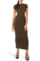 EDIKTED Daniela Cutout Open Back Maxi Dress in Green at Nordstrom, Size Medium