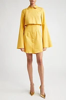 ALIETTE Collared Long Sleeve Cotton Blend Dress in Marigold at Nordstrom, Size 6