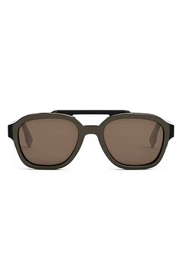 'Fendi Bilayer 52mm Geometric Sunglasses in Dark Brown/Brown at Nordstrom